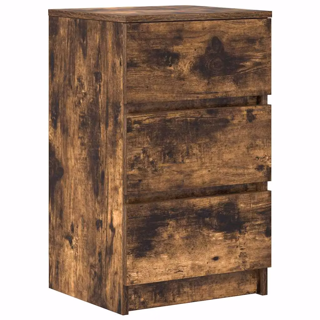 Berkfield Home Bedside Cabinet with 3 Drawers in Smoked Oak Brown, W/D/H: 39 x 35 x 65 cm – 2