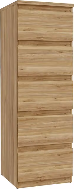 Furniture To Go Edmore 5 Drawer Tall Narrow Chest in Mauvella Oak