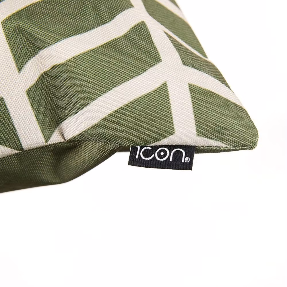 icon Mark Making Waterproof Indoor & Outdoor Cushions, Set of 4, Khaki and Burnt Orange, W/D/H: 43 x 43 x 43 cm