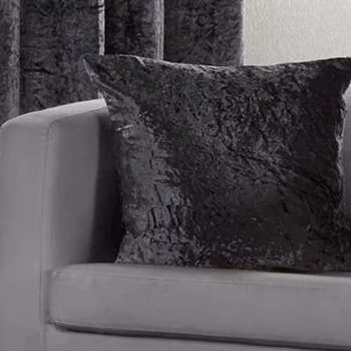 Alan Symonds Charcoal Grey Crushed Velvet Square Cushion, W/D/H: 45 x 45 x 4.5 cm – 1