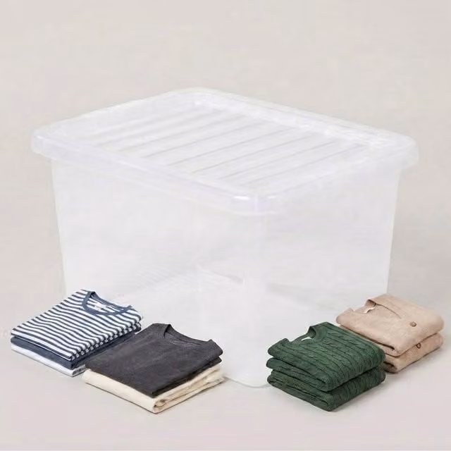 Storm Trading Group 20-Litre Multipurpose Stackable Storage Box with Lid, Transparent