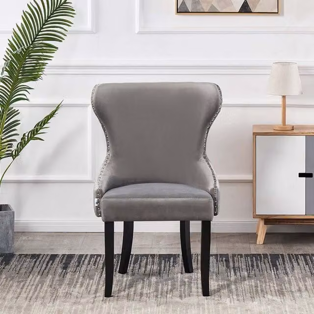 Life Interiors Mayfair LUX Velvet Dining Chair in Grey