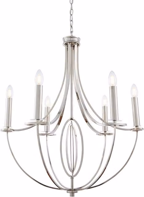 Endon Whistle 6 Light Multi Arm Modern Ceiling Pendant in Silver and Grey with E14 Base