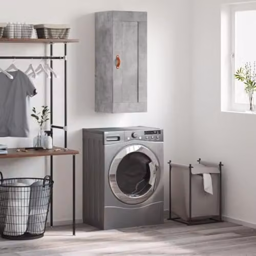vidaXL Wall Mounted Industrial Cabinet in Concrete Grey, W/D/H: 34.5 x 34 x 90 cm – 2