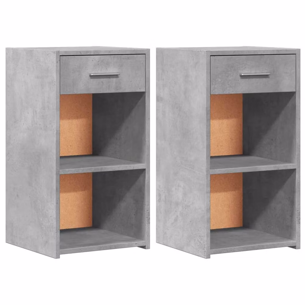 Berkfield Home Elegant Bedside Cabinets, 2 Piece, Concrete Grey, W/D/H: 35 x 34 x 65 cm – 3