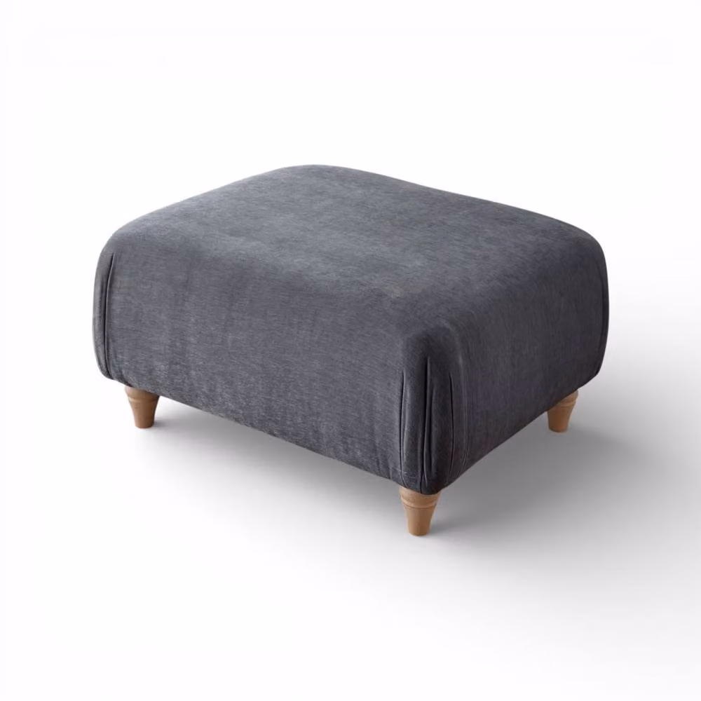 The Great Sofa Company Ezra Textured Velvet Footstool in Anthracite Grey – 2
