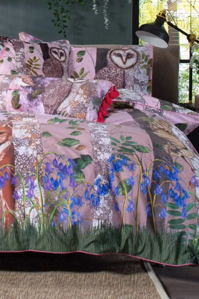 House of Norris Forest At Twilight Double Duvet Cover and Pillowcase Set, 200 Thread Count 100% Cotton, Multicolour, Duvet Cover: 140 x 200 cm, Pillowcase: 50 x 75 cm