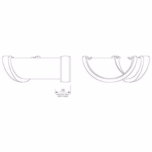 FloPlast 112mm Round Gutter Pipe 135 Degree Angle, Black – 2
