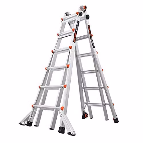Little Giant Velocity Series 2 Multi-purpose Aluminium Ladder, Silver, 6 Treads – 1