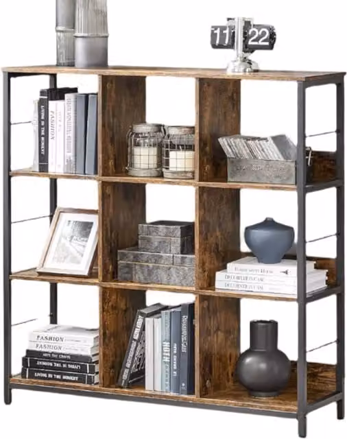 Modcraft 3-Tier Industrial Ladder Shelf Bookcase in Brown and Black