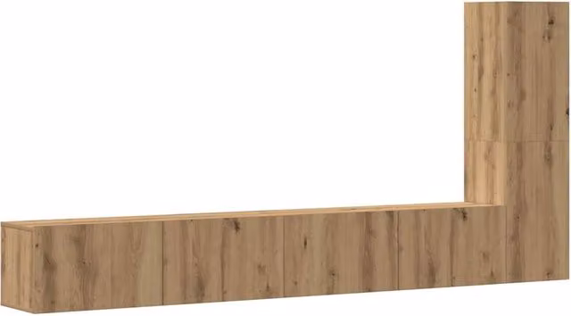 Berkfield Home 3 Piece Wall-Mounted TV Cabinet Set in Artisan Oak Brown