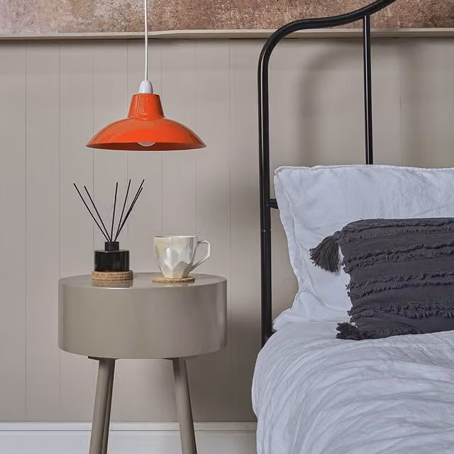 ValueLights Modern Red Metal Dome Ceiling Pendant Shade, W: 28.0 cm, H: 12.5 cm, D: 12.5 cm