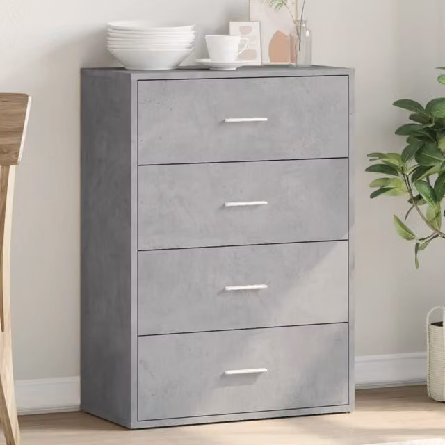 Berkfield Home Modern Sideboard in Concrete Grey, W: 60 cm, D: 31 cm, H: 84 cm