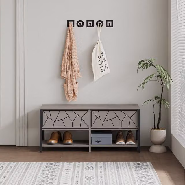 Decortie Inola Modern Shoe Rack Storage in Grey Matt