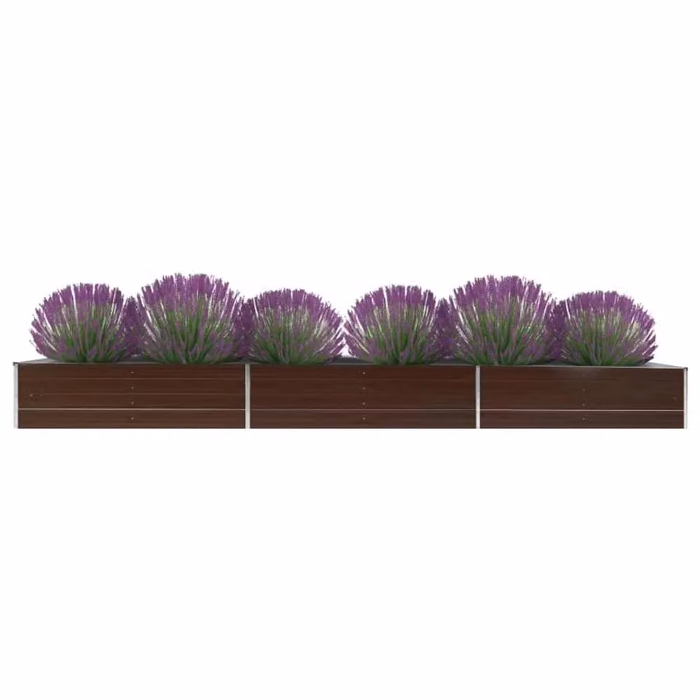 Berkfield Home Garden Galvanised Steel Raised Bed, Brown, W: 480 cm, D: 80 cm, H: 45 cm – 2