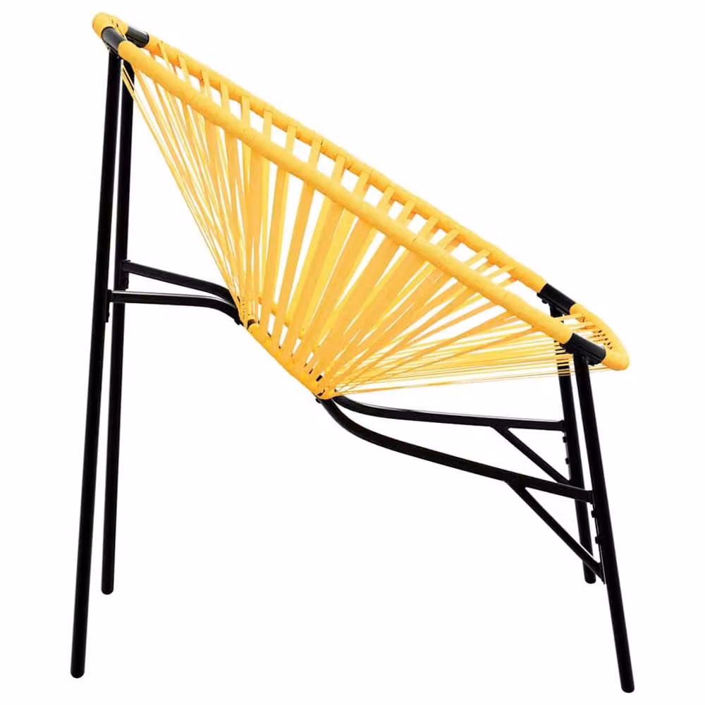 Berkfield Home Beautiful 3-Piece Poly Rattan Garden Chair Set in Black and Yellow – 2