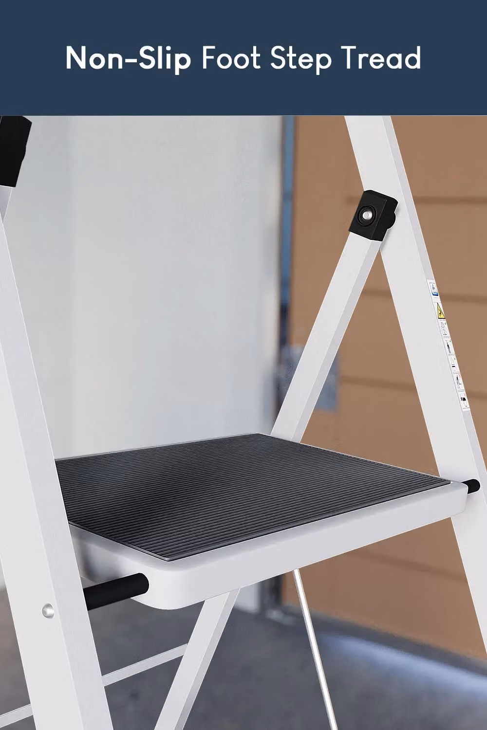 Home Discount Vida 3 Step Folding Ladder with Anti-Slip Mat in White – 5