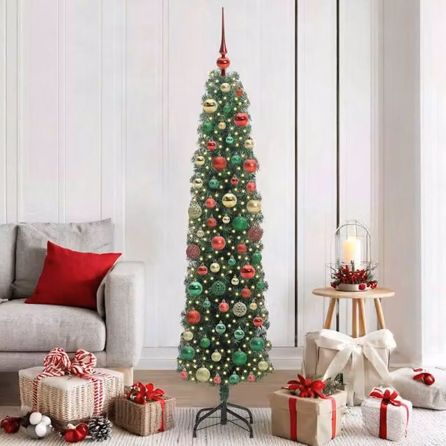 Berkfield Home Artificial Christmas Tree with 300 LEDs in Green, Height: 180 cm