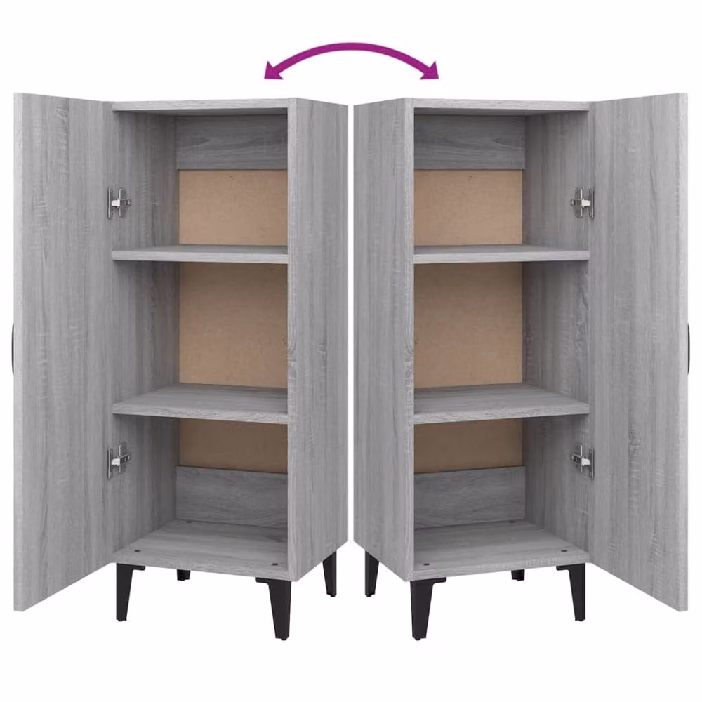 Berkfield Home Grey Sonoma Modern Sideboard in Matt MDF, W/D/H: 34.5 x 34 x 90 cm – 3
