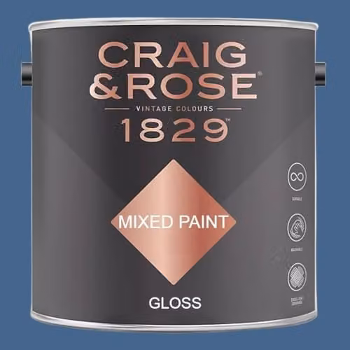 Craig & Rose 1829 Paint Stop Gloss Paint in Flaunders Blue, 2.5 l
