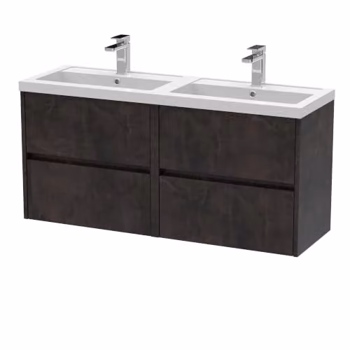 Balterley Modern Wall Mounted Bathroom Vanity Unit with Basin and Soft Close Drawers, Grey, W/D/H: 120.5 x 38.5 x 57.9 cm – 5