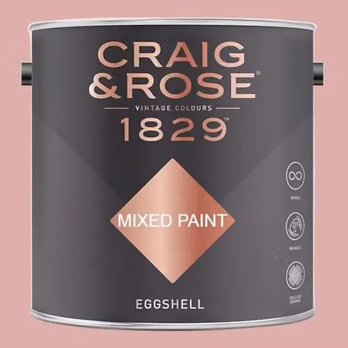 Craig & Rose 1829 Eggshell Paint in Rose Pink, 2.5 l