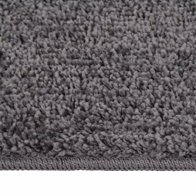 Berkfield Home Shaggy Round Rug in Grey, Diameter: 80 cm – 1