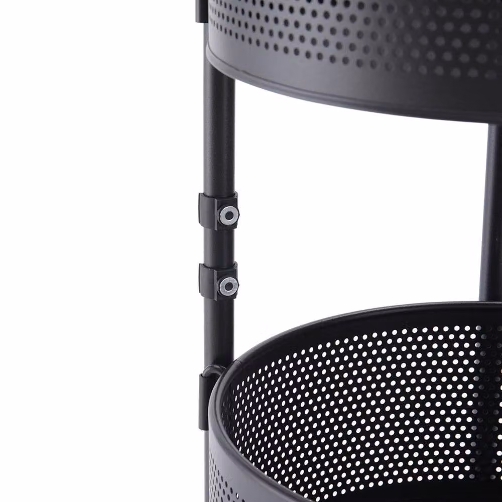 Garden Sanctuary 5-Tier Rotating Kitchen Storage Rack in Matt Black Metal – 7