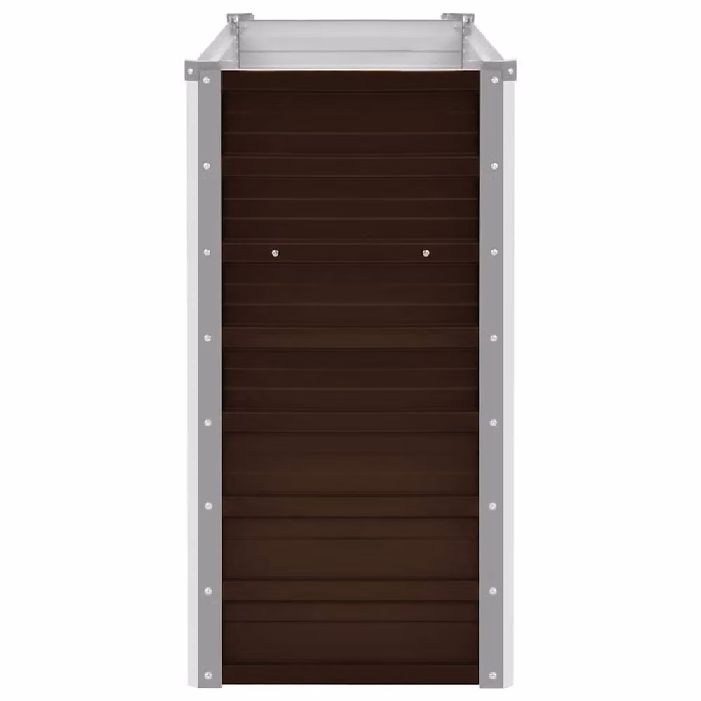 Berkfield Home Garden Brown Galvanised Steel Raised Bed W/D/H: 100 x 40 x 77 cm – 4