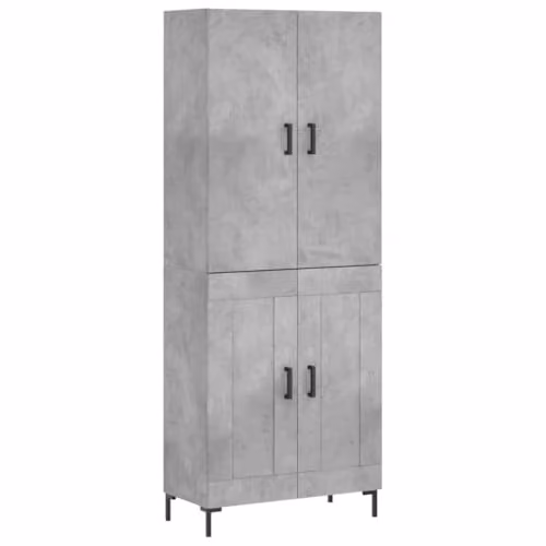 vidaXL Industrial Highboard in Concrete Grey, W/D/H: 69.5 x 34 x 180 cm
