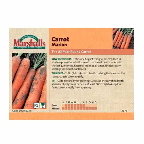 Unwins Carrot Marion Orange Vegetable Seeds