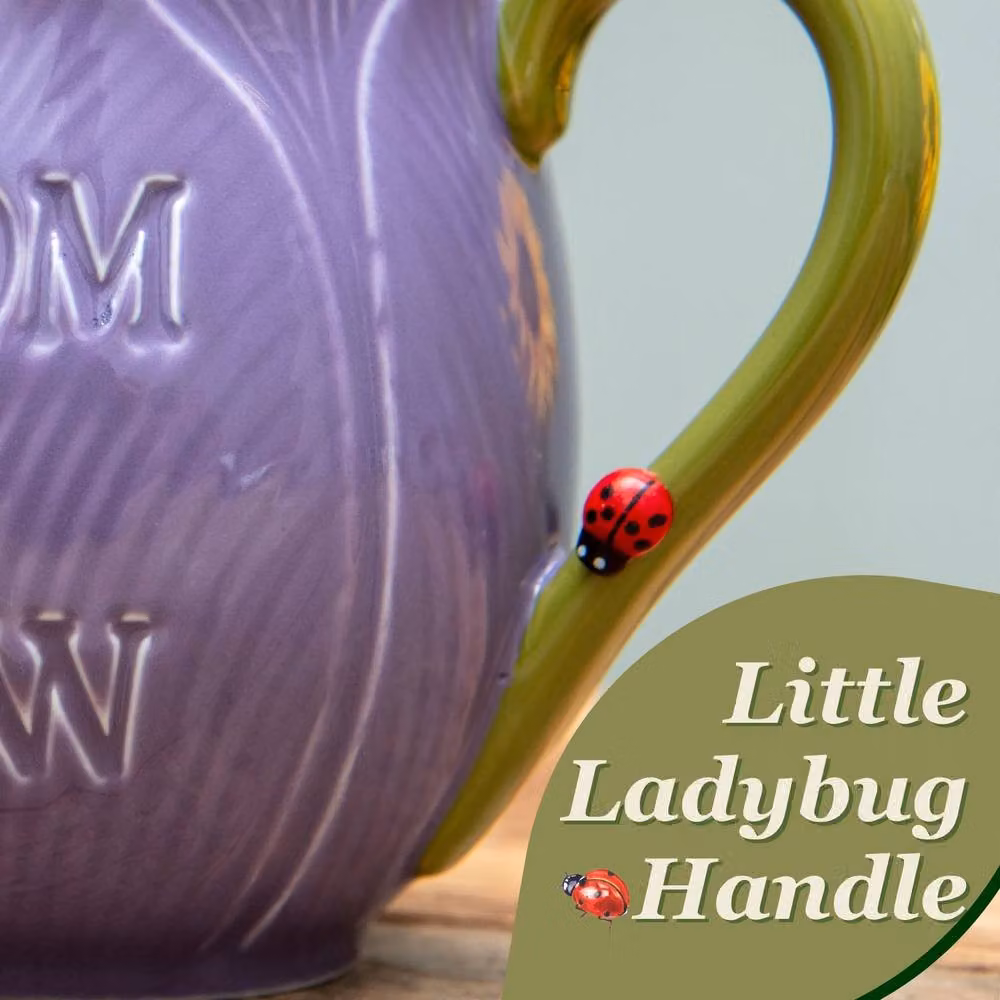 Boxer Gifts Bloom & Brew Tulip Flower Ceramic Mug in Purple – 2