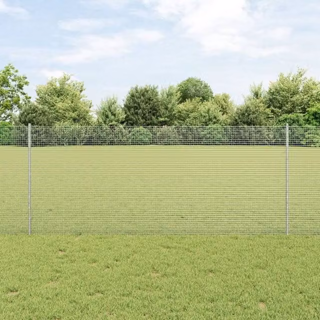 Berkfield Home Galvanised Steel Chicken Wire Fence Set of 2, Silver – 1