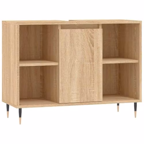 vidaXL Freestanding Bathroom Cabinet in Brown Sonoma Oak, W: 80 cm, D: 33 cm, H: 60 cm – 1