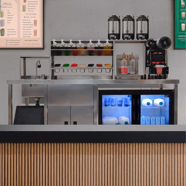 KuKoos Silver Metal Bubble Tea Workstation