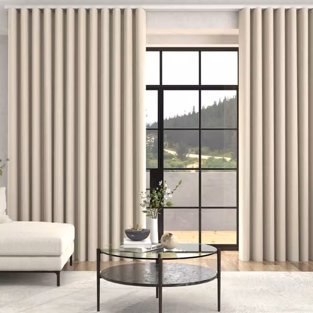 Terrys Kris Woven Diamond Made To Measure Blackout Curtains in Vanilla Beige