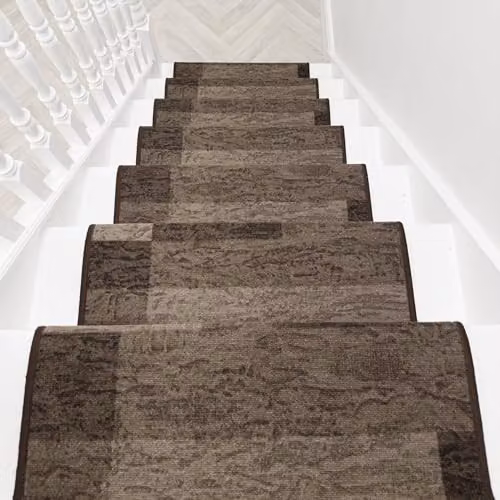 runrug Icona Hardwearing Stair Runner Rug in Dark Brown, W: 80 cm x L: 450 cm – 6
