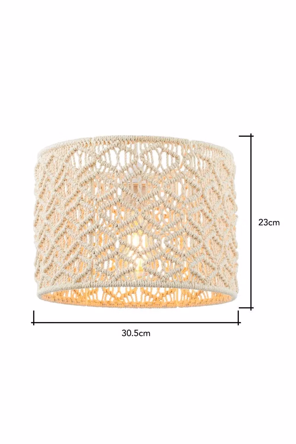 BHS Lighting Macrame Easy Fit Cylinder Light Shade in White and Beige – 2