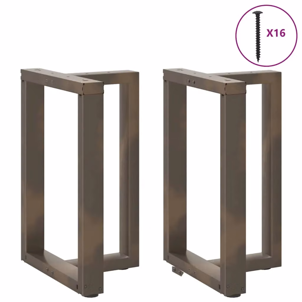 Berkfield Home T-Shaped Dining Table Legs, 2 Pieces, Black Steel, W: 60 cm, D: 35 cm, H: 72-73 cm – 2