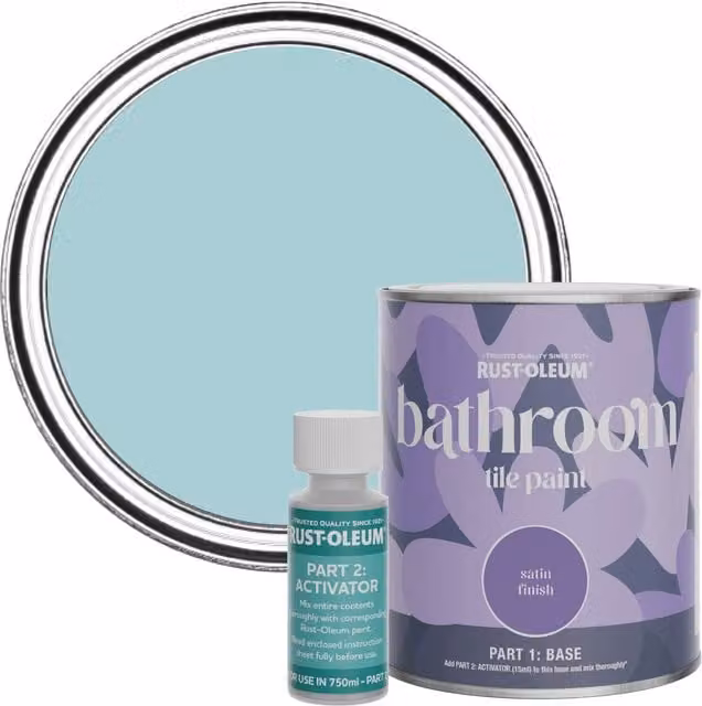 Rust-Oleum Bathroom Tile Paint in Satin Finish, Little Cyclades Blue, 0.75 l
