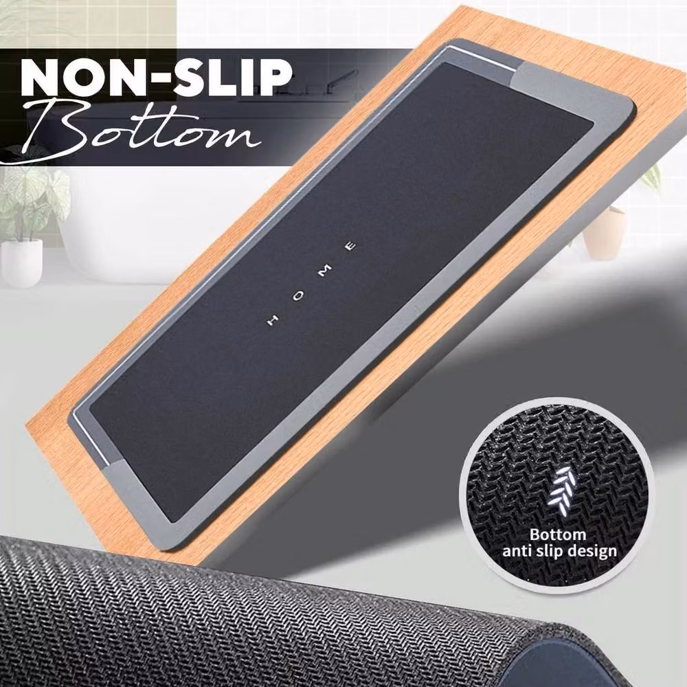 NESTLUNE Pack of 2 Non-Slip Water Absorbent and Quick Drying Bath Mats in Black, W: 100 cm x L: 100 cm – 4