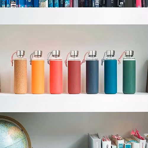 Black + Blum Glass Water Bottle in Green, 600ml – 10