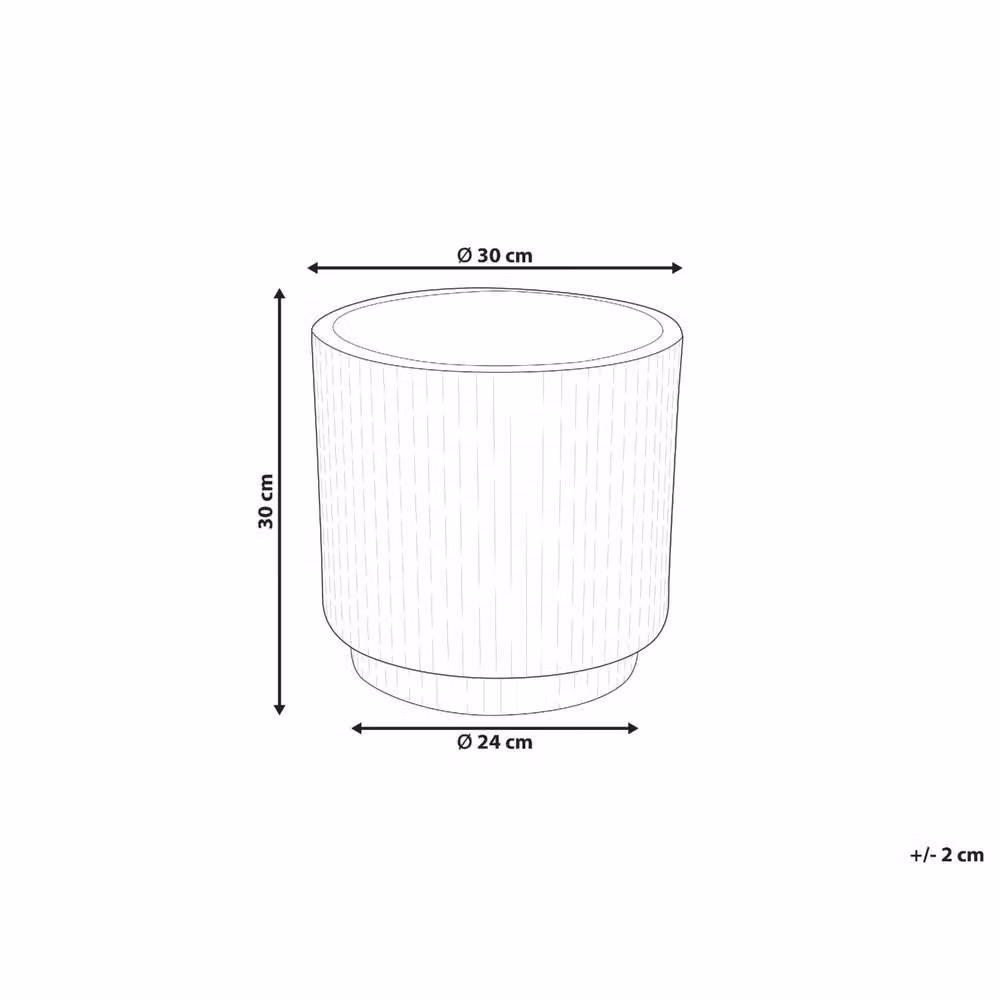 Wyld and Coco White Fibre Clay Square Planter with Vertical Rib Finish, Diameter: 30 cm – 2