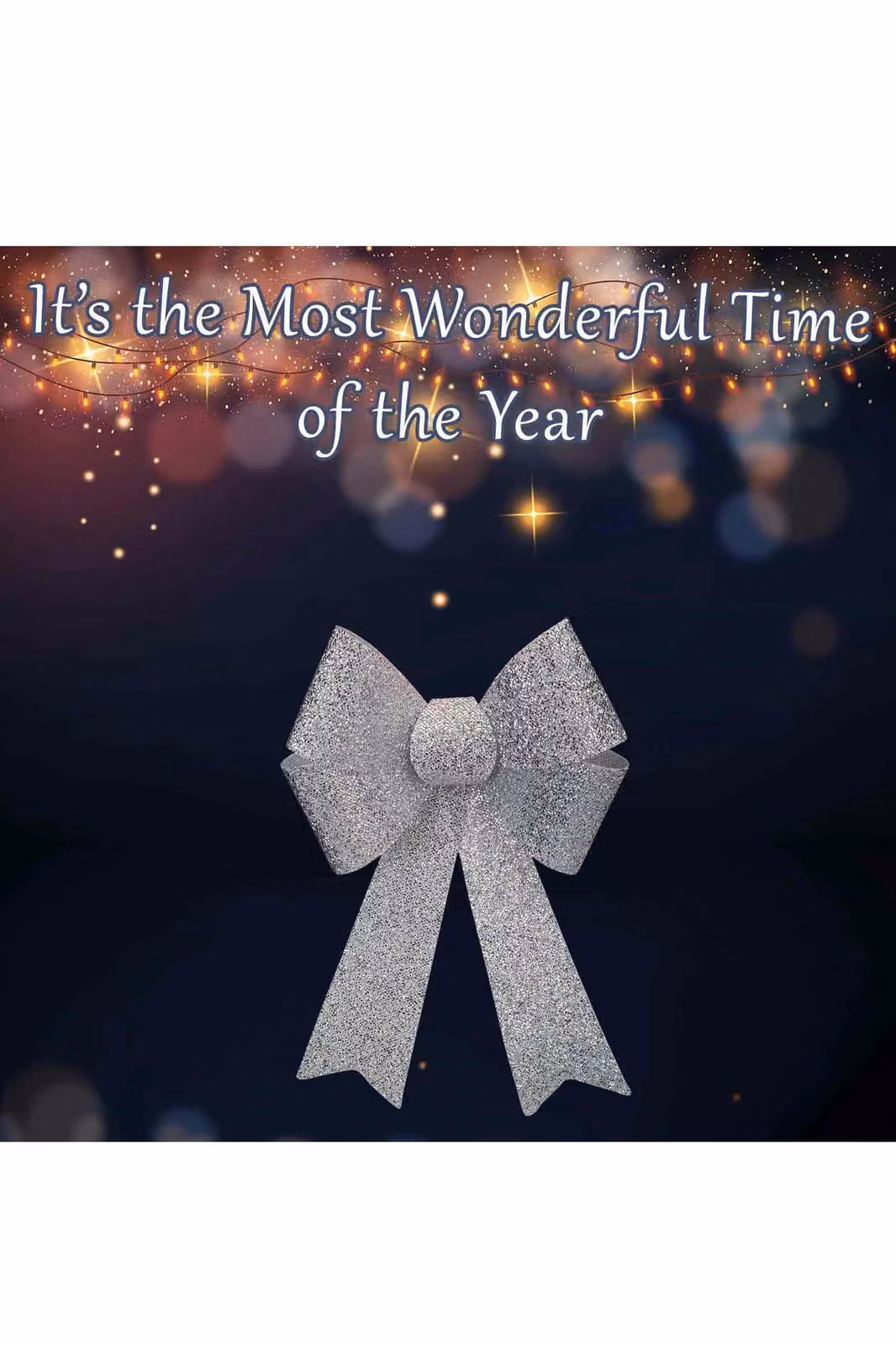 VFM e-Store Light Up Tinsel Bow Christmas Decoration, Silver, W/D/H: 29 x 43 x 10 cm – 3