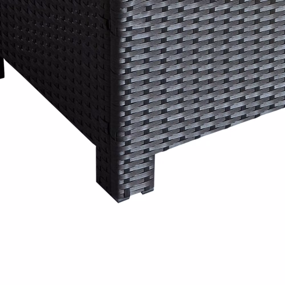 Wyld Haus Niyo Black Rattan Rectangular Outdoor Coffee Table with Tempered Glass Top – 6