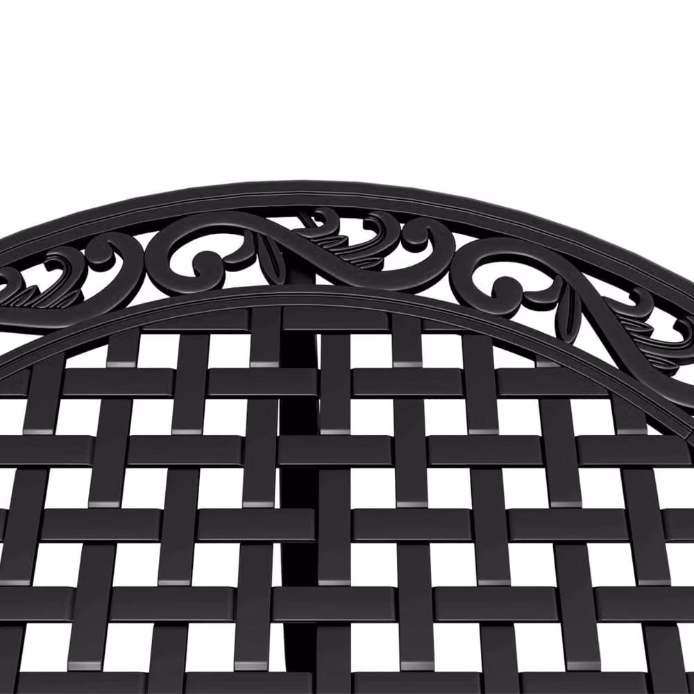 Berkfield Home Black Cast Aluminium Garden Table W: 90 cm, D: 75 cm – 6