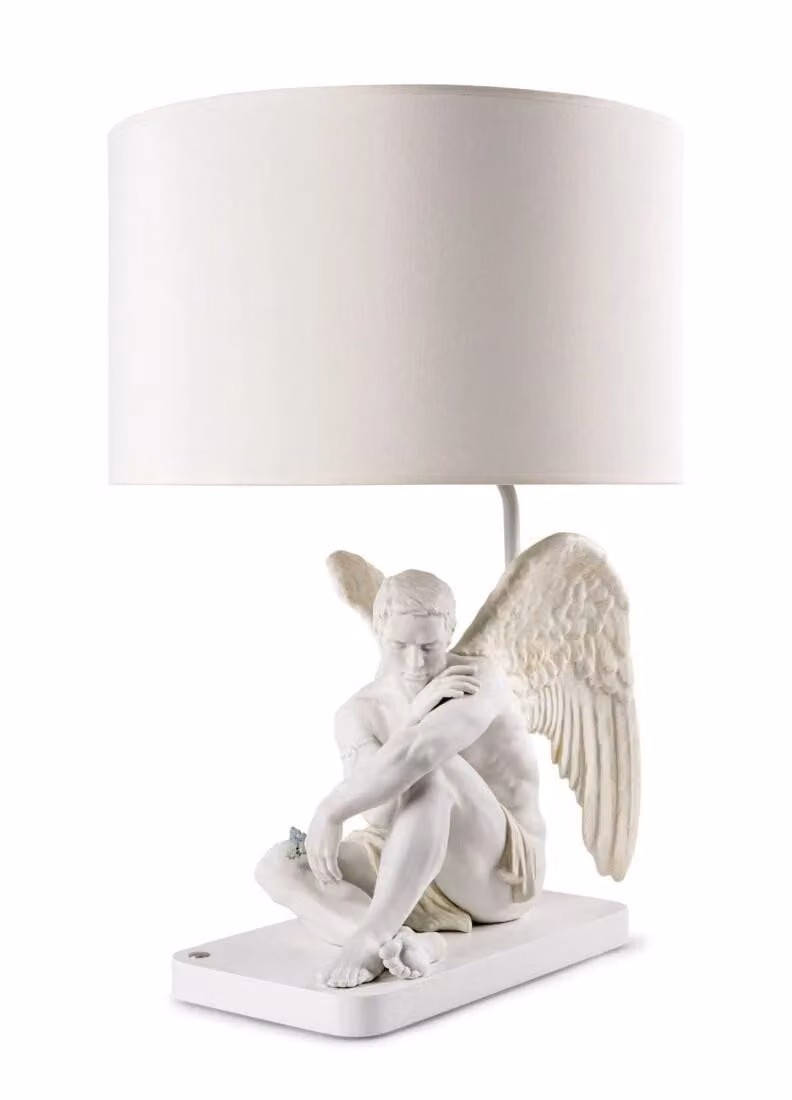 Lladró Protective Angel White Ceramic Table Lamp