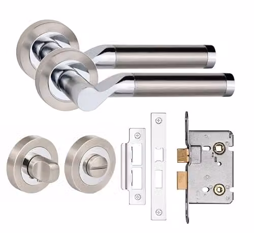 Golden Grace Titan Duo Bathroom Set in Polished Chrome and Silver