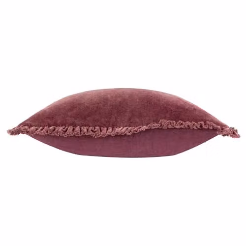 Yard Bertie Cotton Velvet Filled Cushion in Red, W/D/H: 45 x 45 x 45 cm – 2