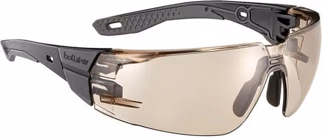 Bolle Rush+ 2.0 Safety Glasses, Medium/Large, Copper Platinum with Orange Mirrored Lenses